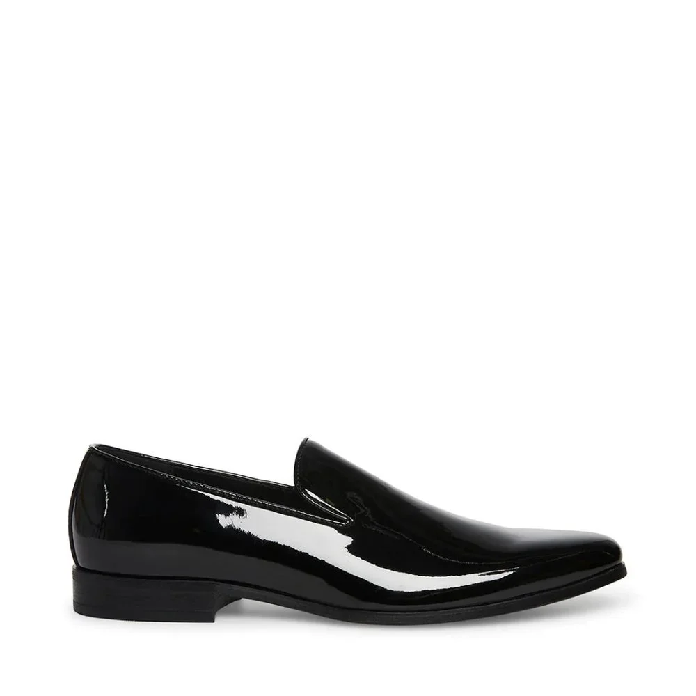 Steve Madden Men's Parigi Black Patent Slip on Formal Shoes NEW Size 7.5 - Picture 2 of 5